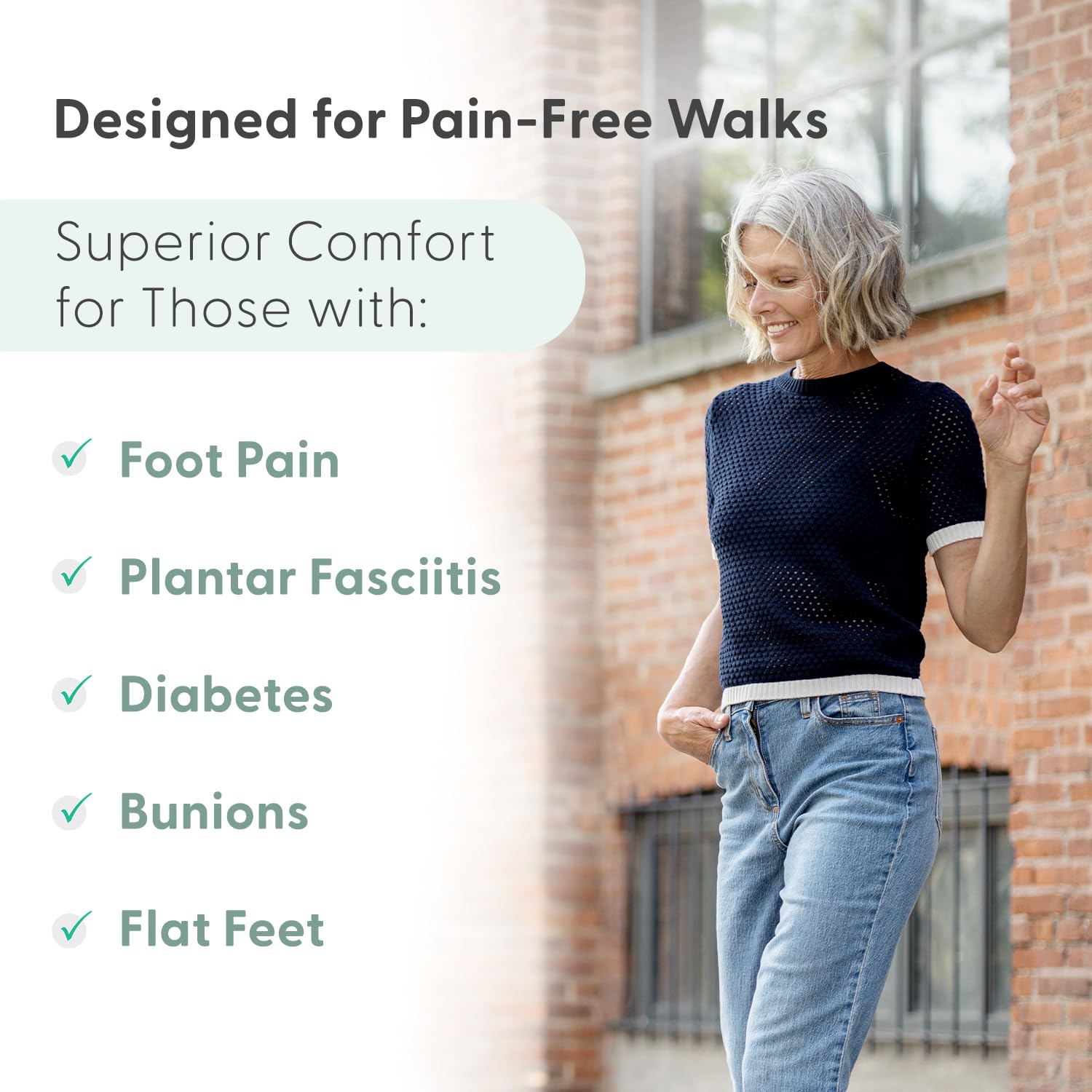 Orthofeet Women's Orthopedic Knit Kita Hands-Free Sneakers