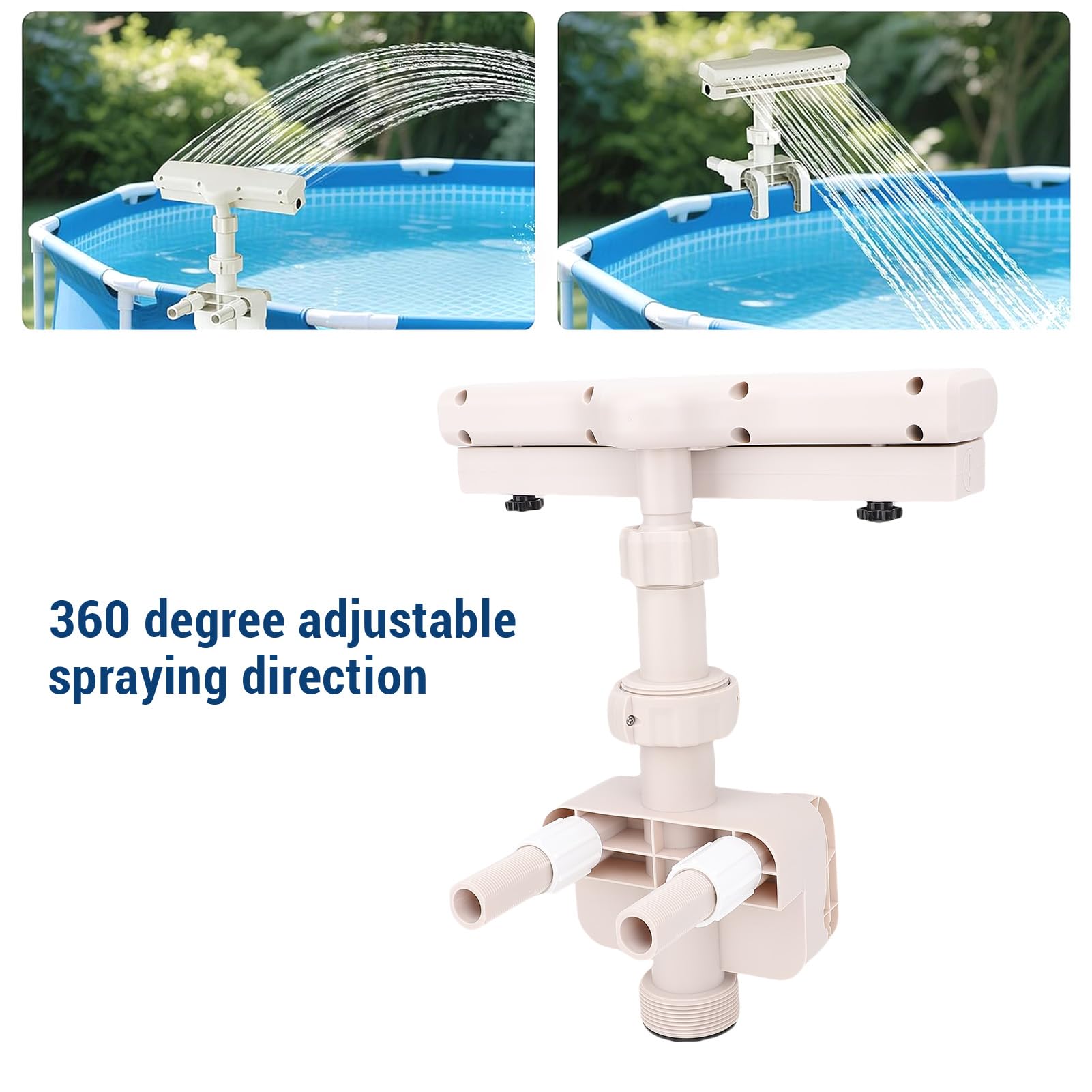 Fontana per Piscina Fuori Terra Luci a LED Cascata Rilassante per Decorazioni Esterne Fontana per Piscina a 360 Gradi per le Calde Giornate Estive Materiale in PVC