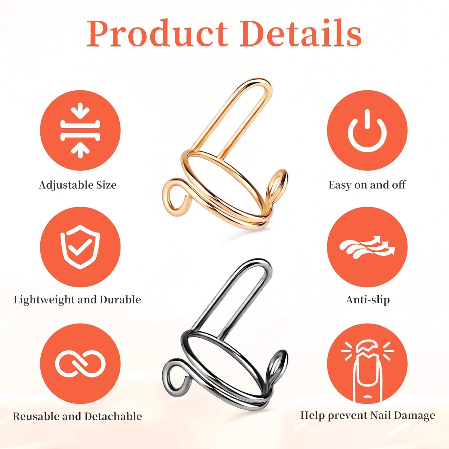 20pcs Adjustable Wudu Nail Rings with 120pcs Adhesive Nail Tabs