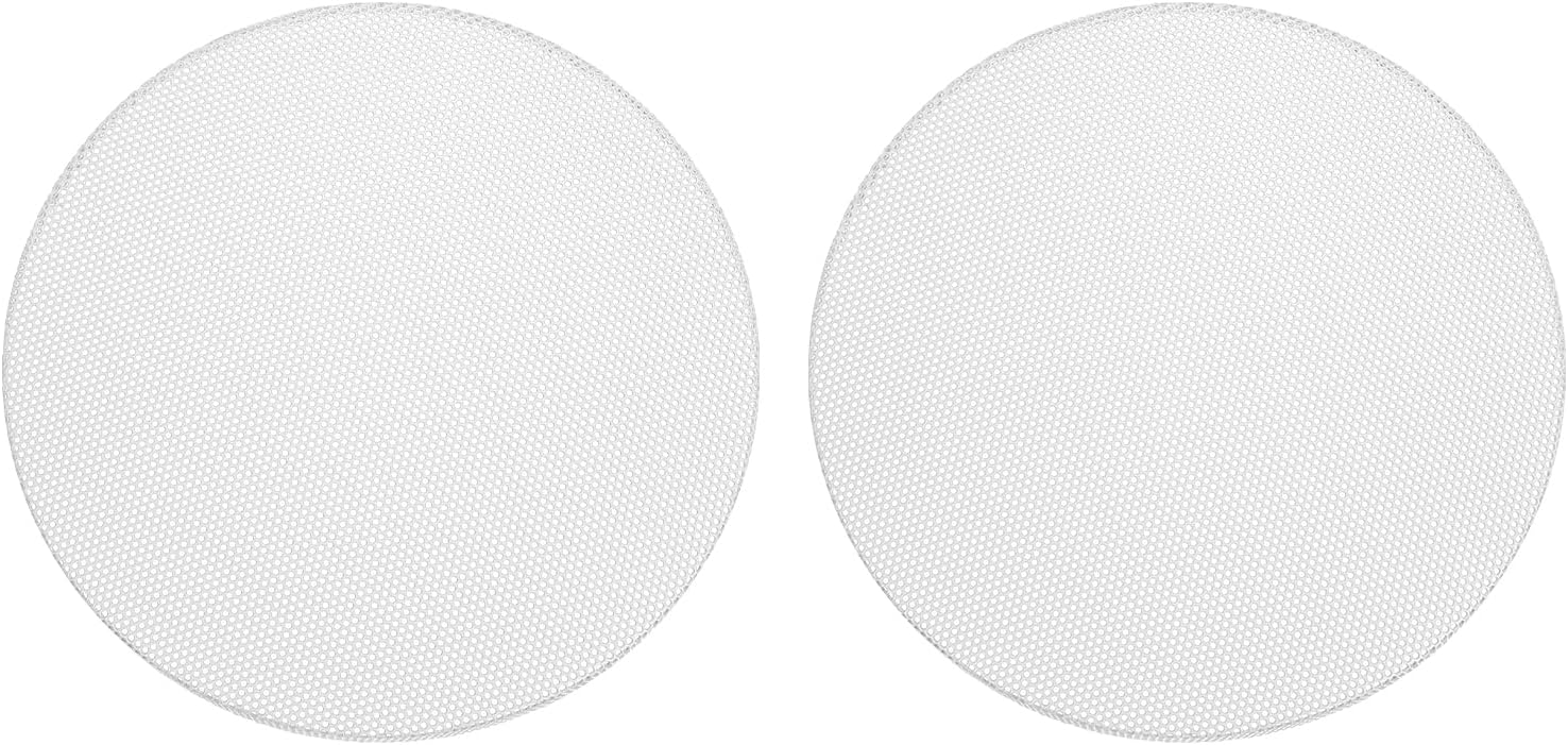 sourcing map Universal 6 Inch Speaker Grills Cover without Frame, White Metal Speaker Grills Mesh Subwoofer Mesh Cover Guard Protector for Car Home Audio, Pack of 2