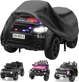 Kids Ride On Toy Car Cover Waterproof Outdoor,Power Wheels Cover,Durable Anti-UV All Weather,12V/24V Powerwheels Toddler Boys Girls Electric Jeep Truck Vehicles Toy Cover,with Buckles