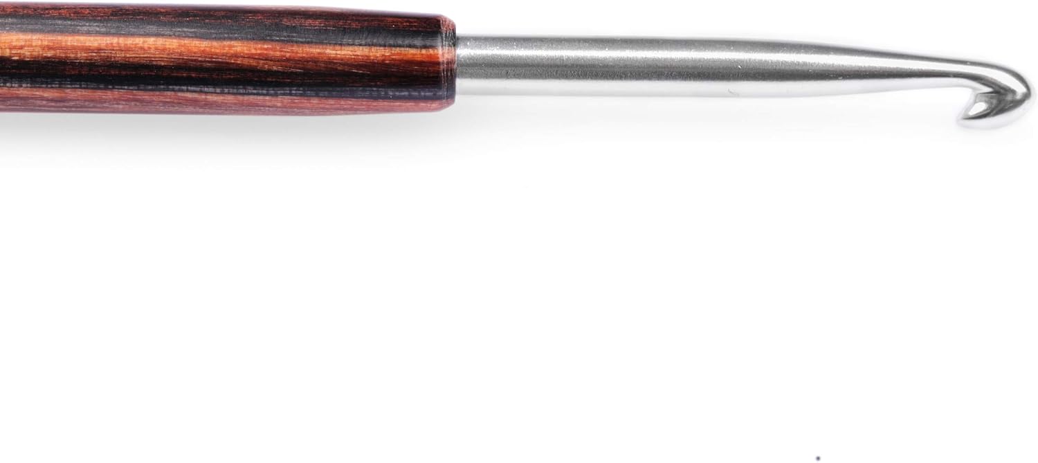 Plymm PRM223505 Crochet Hook, Wooden Handle, Aluminum Hook, 1.8 x 5.5 inches (4.5 x 14 cm), 1 Piece
