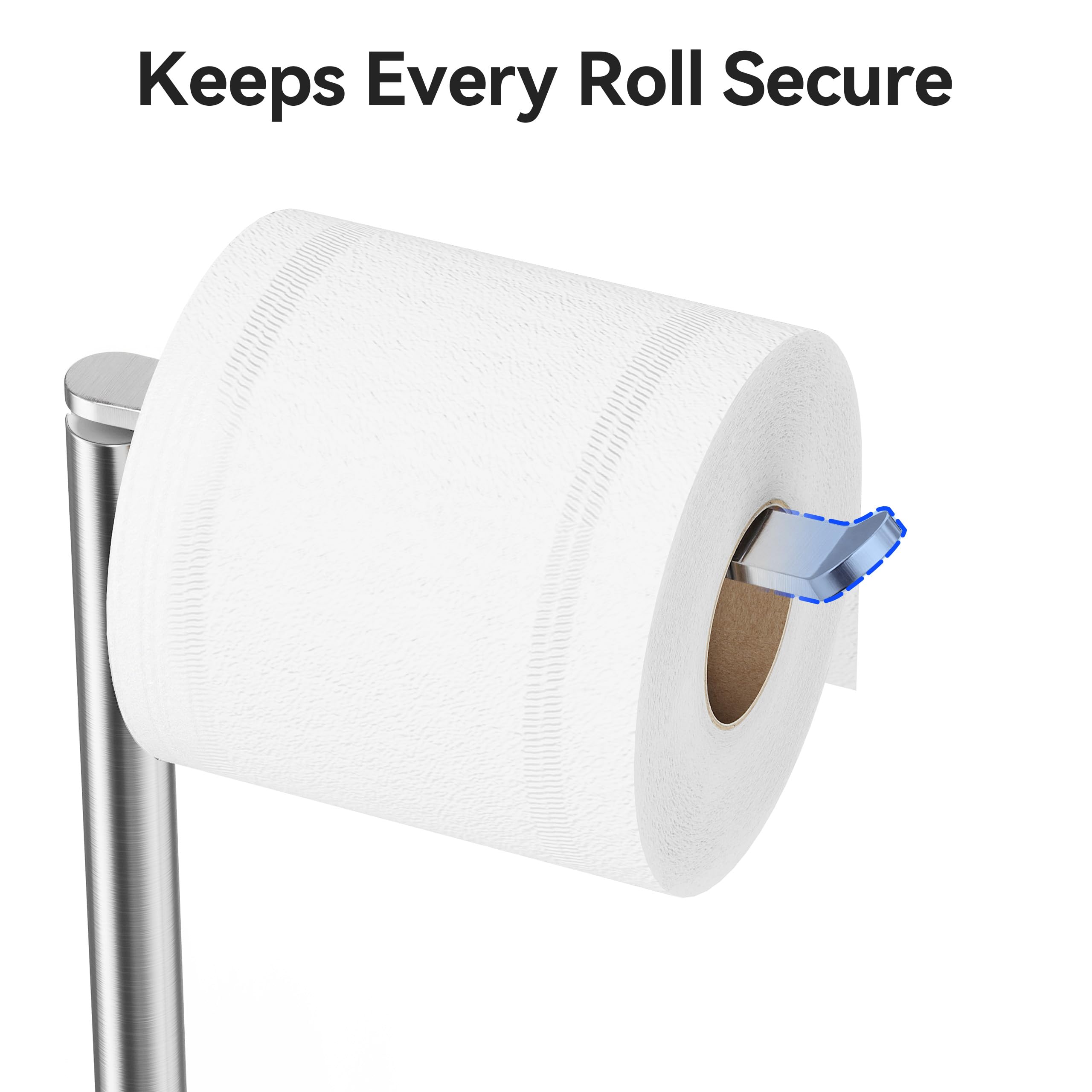 Toilettenpapierhalter Stehend FüR Klopapier Aufbewahrung, PräMie Edelstahl Klopapierhalter Stehend ohne Bohren FüR Toilette Wasserdicht Wc Papier Halterung, Klorollenhalter mit Gebürstetes Finish Baumarkt