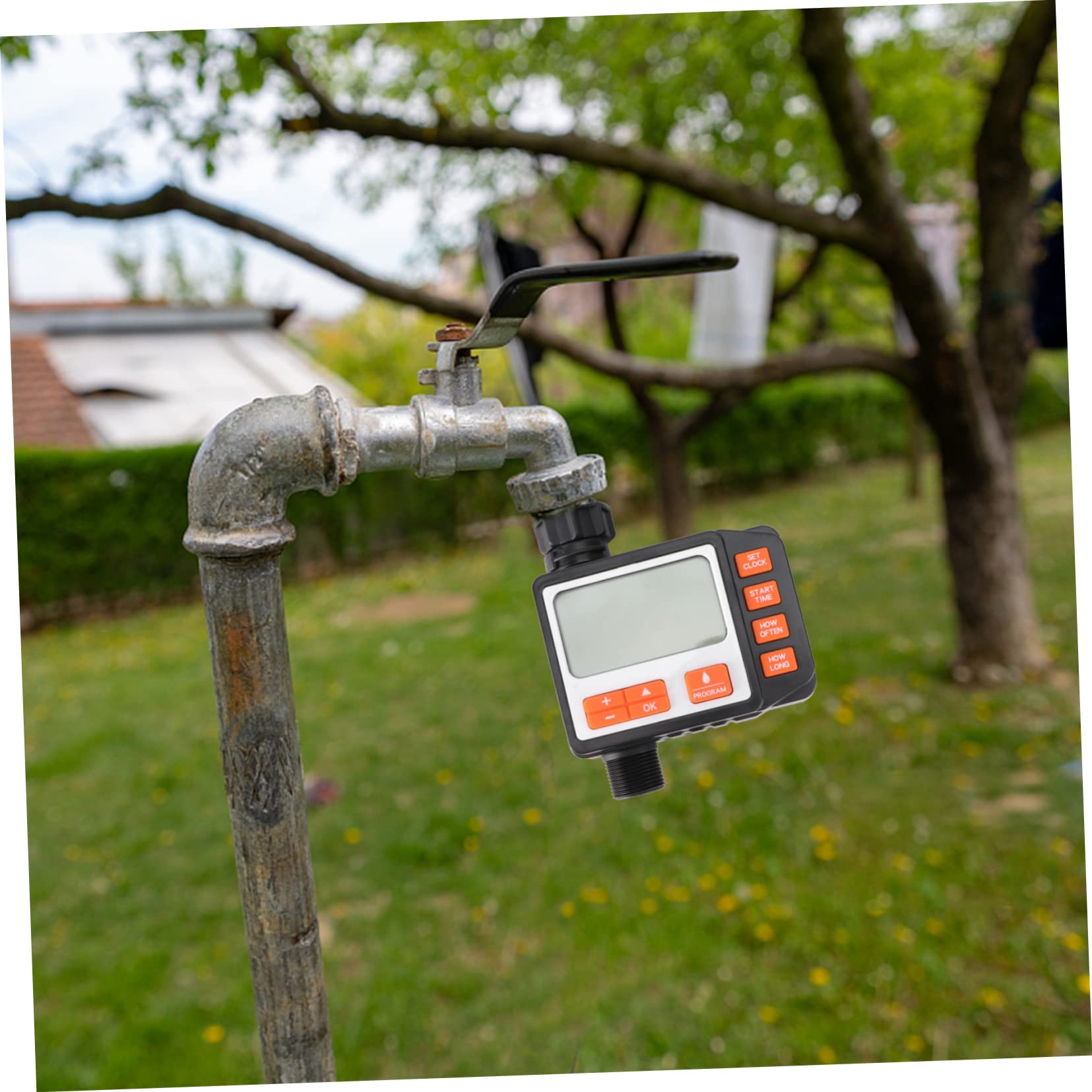 Timer Irrigazione Display Digitale Grande in Abs Nero | Programmatore Intelligente, per Irrigazione a Goccia e Sprinkler, Uso Semplice, senza Batteria