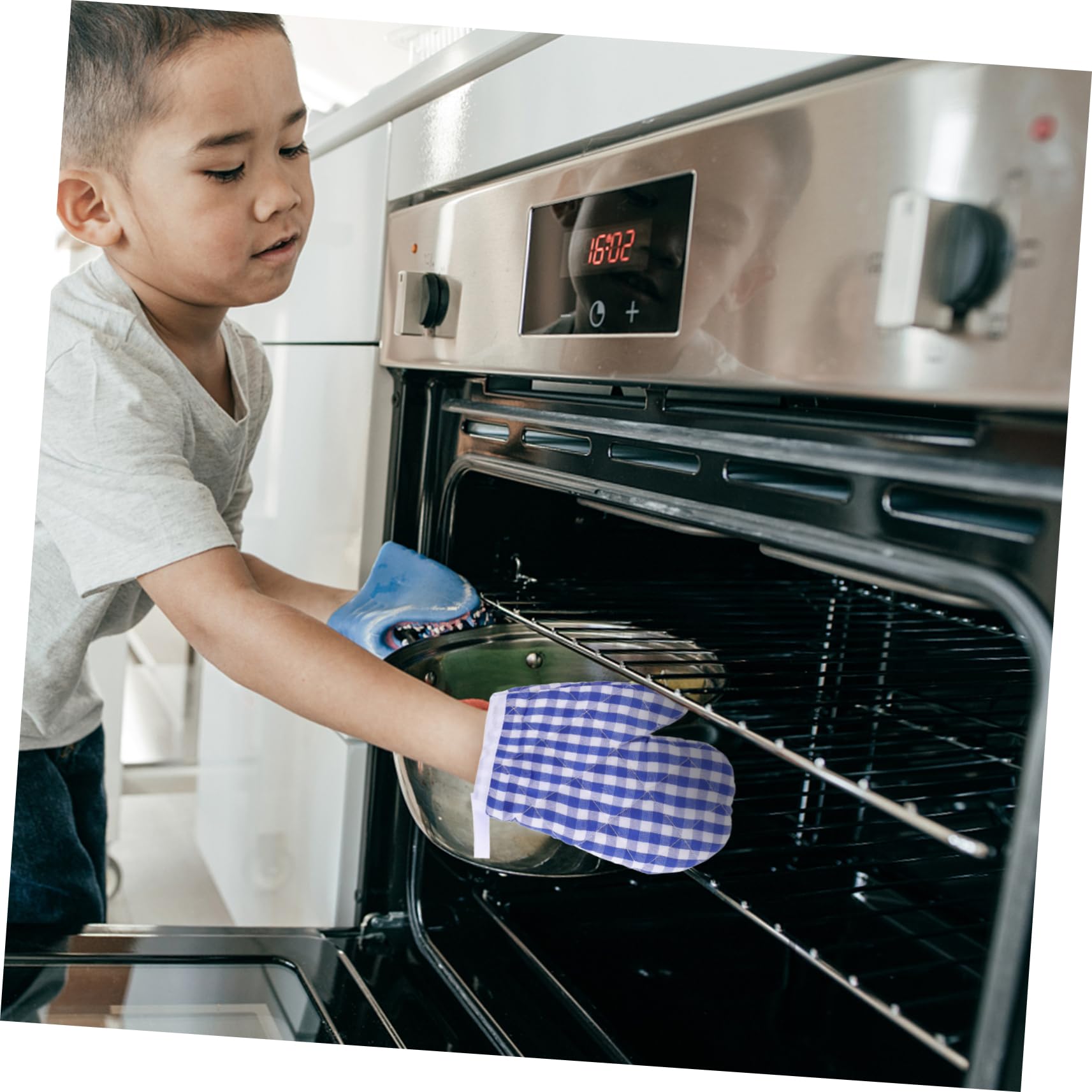KICHOUSE 2pcs Microwave Gloves Kitchen Cabinet Organizer Kids Microwave Toy Anti Heat Cooking Mitt Cooking Gloves Kids Mitts Mini Kitchen Mitts Hot Mitts Quilting Child Oven Polyester