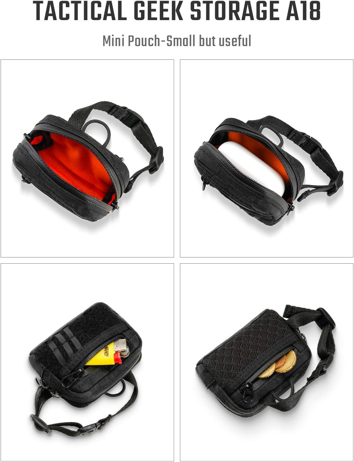 TACTICAL_GEEK Storage A18 Compact Wireless Headset Pack with Quick-Release Buckle, Mini Coin Purse - Image 6