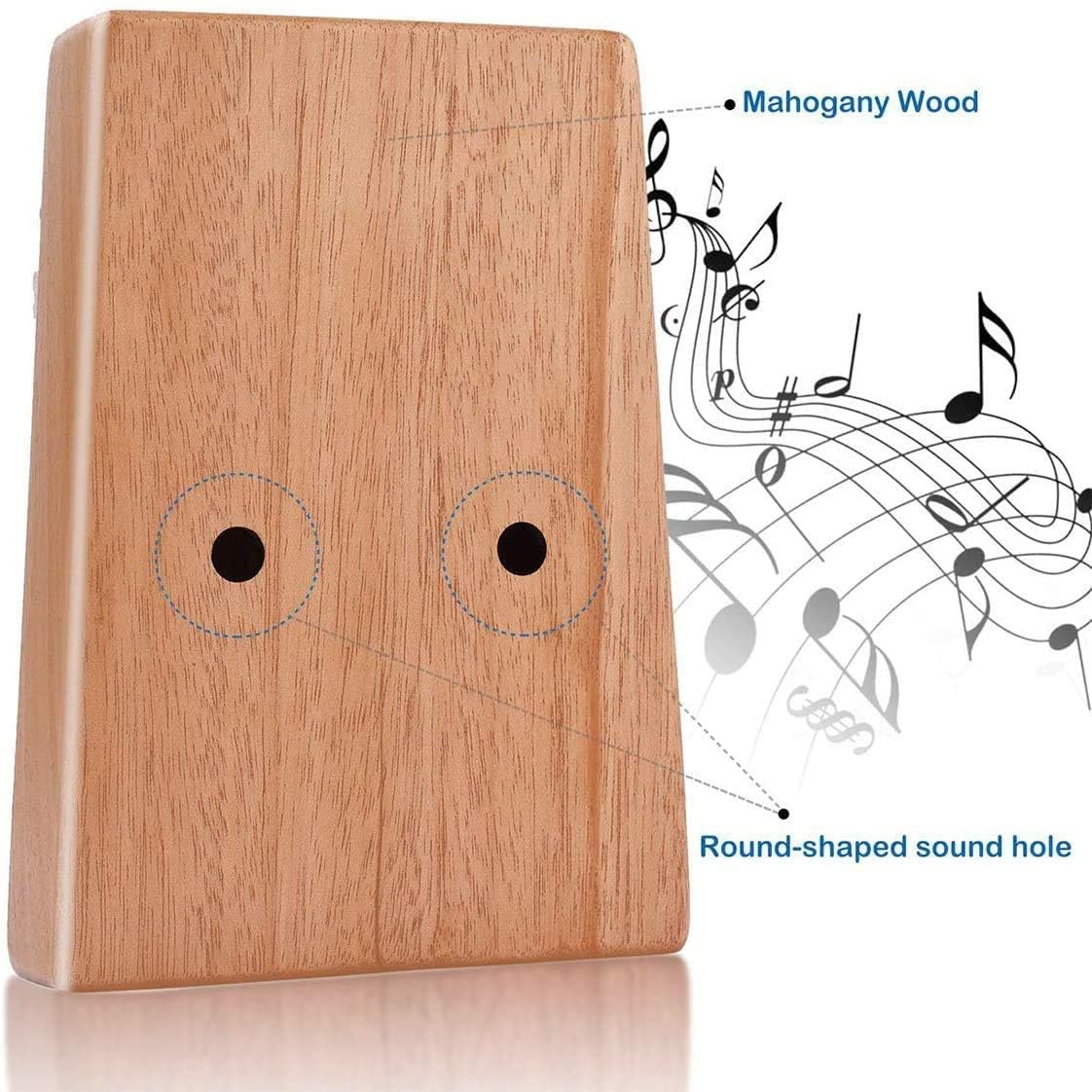 Kalimba 17 Schlüssel, Daumenklavier Kalimba Thumb Piano Finger Solide Anleitung und Stimmhammer Marímbula Mbira Holz Naturtastatur Marimba (Mahagoni)
