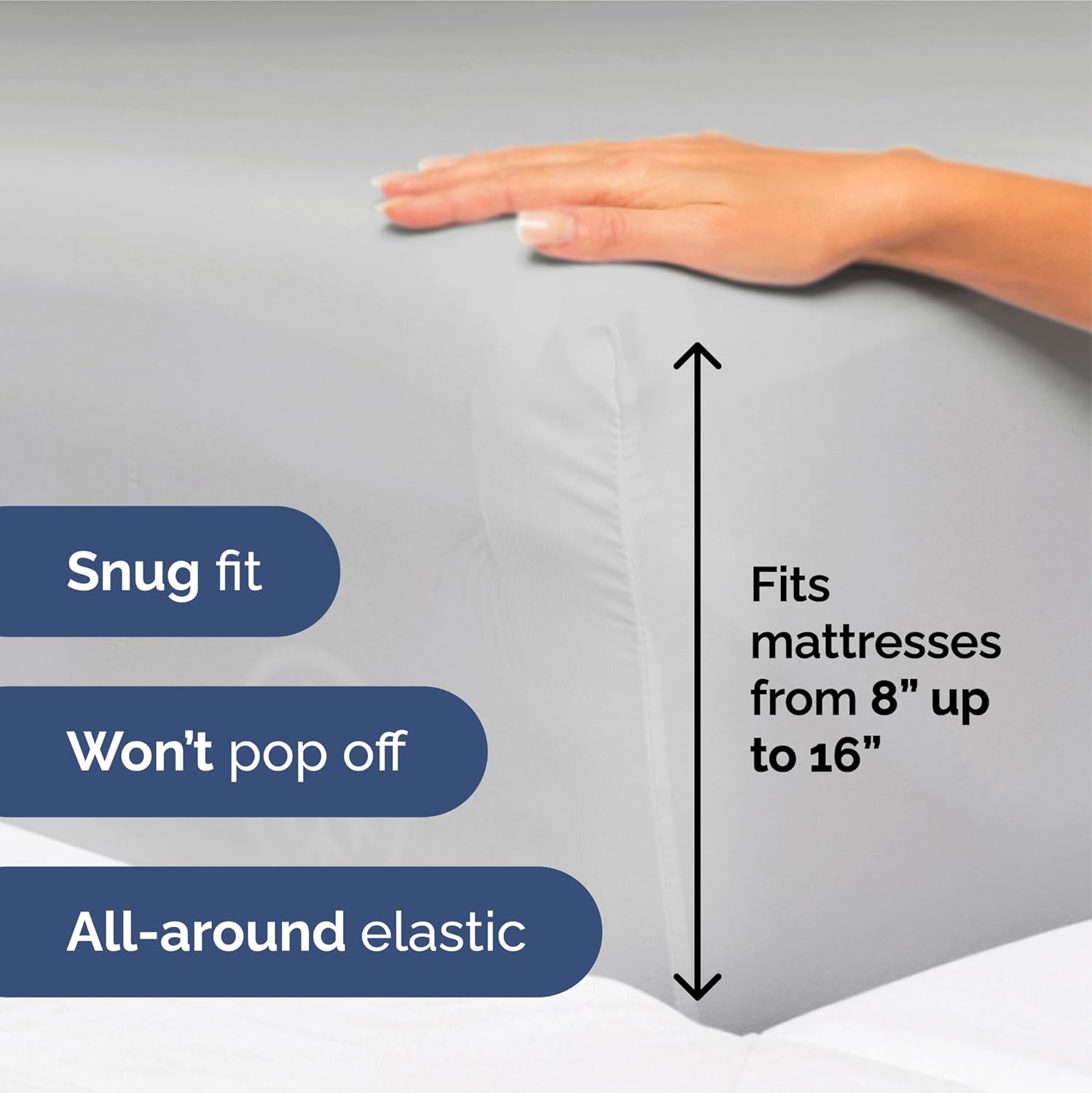 King Size 4 Piece Sheet Set - Ultra Soft & Cooling Bed Sheets - Fits 8 Inch to 16 inch Mattress - Wrinkle Free & Fade Resistant with Deep Pockets - Breathable, Comfy Hotel Luxury Bedding - Soft Grey