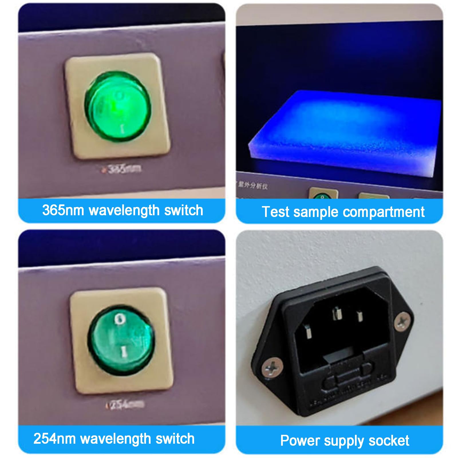 Półciemny Box Ultraviolet Analyzer, Detektor Fluorescencji do Laboratoryjnej Analizy Ultrafioletu, Długość Fali 254 Nm/365 NM, Szafka z lampą UV
