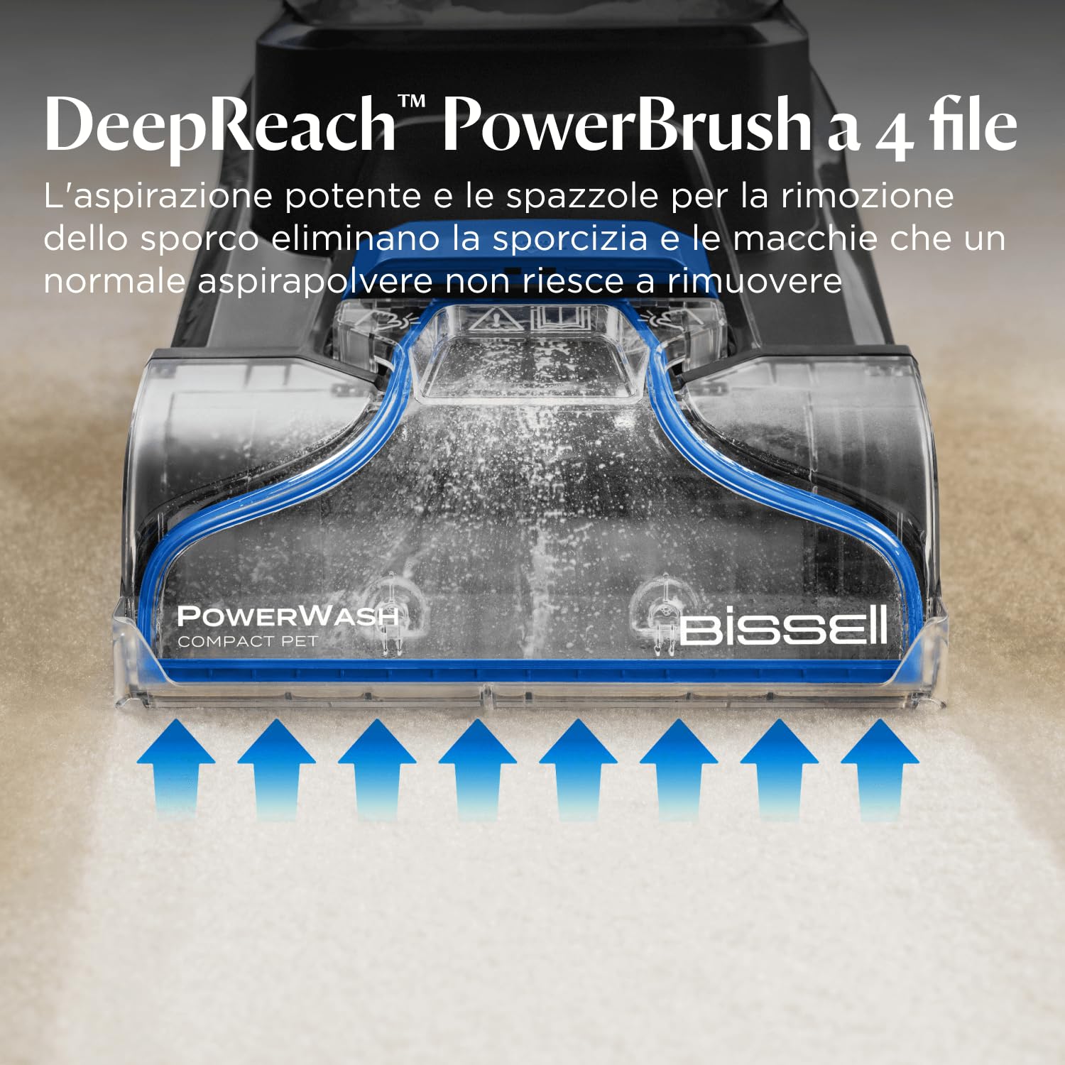 BISSELL PowerWash Compact Pet, Lavatappeti e Lava tappezzeria, Compatto per Macchie di Animali e Odori, Pulitore Multisuperficie, Tubo e Accessori Rimovibili, 600W, Portatile, con Cavo, 4058N