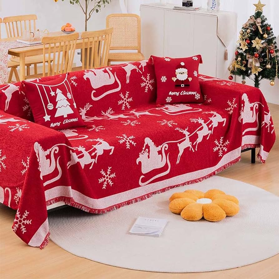 Amazon｜ソファカバー クリスマス レッド マルチカバー ソファー