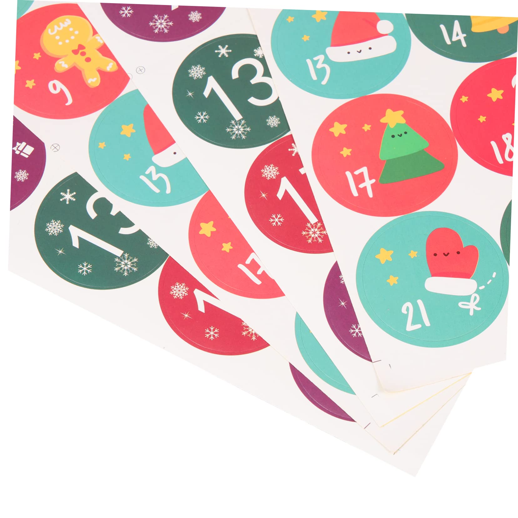 PRETYZOOM 100 Blatt Weihnachtssiegelaufkleber Weihnachts-adventskalender-aufkleber Zahlenaufkleber Dekorative Aufkleber Weihnachtscountdown-kalenderaufkleber Weihnachtsaufkleber Papier
