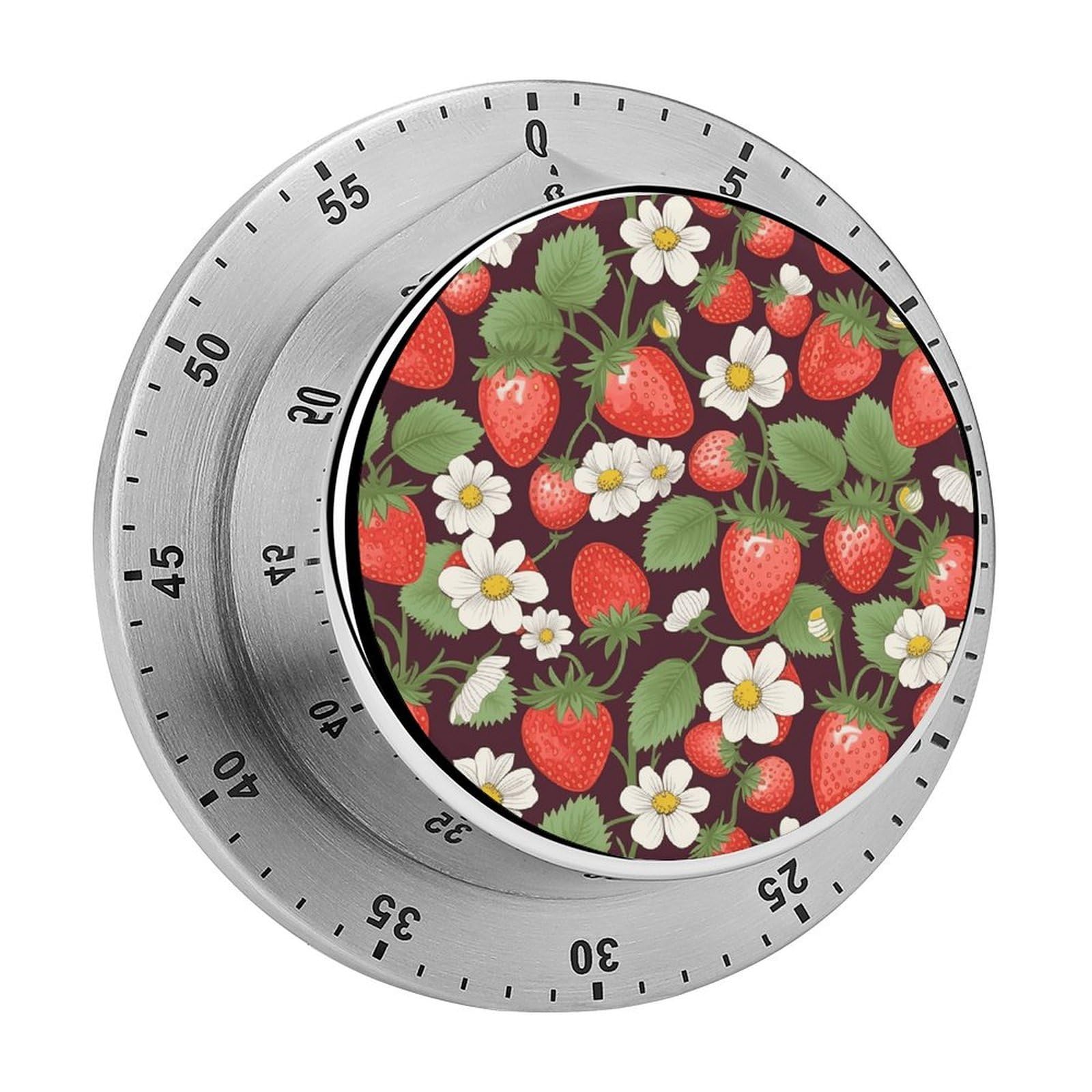 Adfgyerh Style Strawberry3 Timer For Cooking, Kitchen Timer Magnetic No Batteries Required, Mechanical Timer With Loud Alarm, For Fitness Baking Exercise Oven