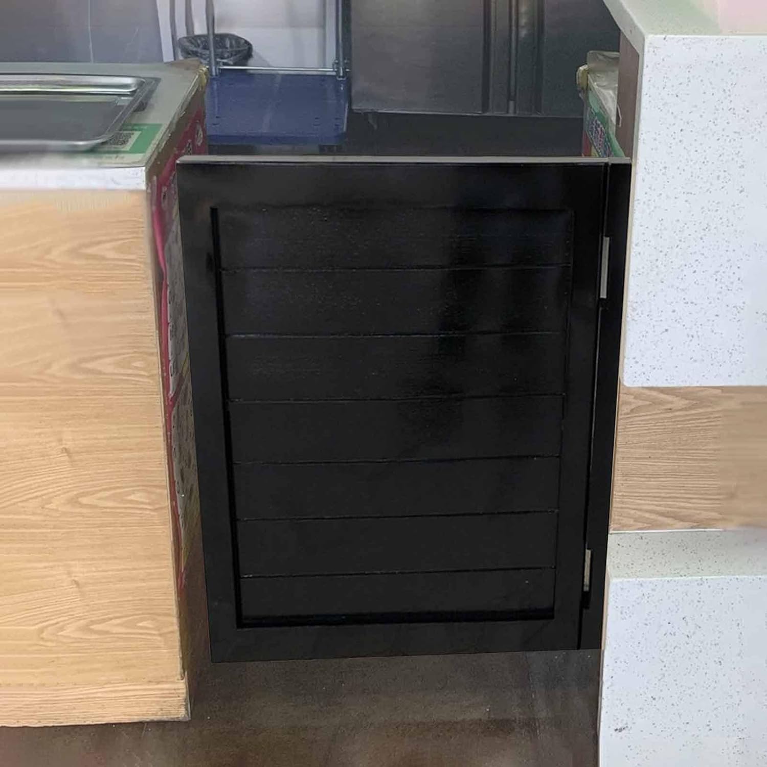 Ermoda Black Gyj Swing Door Swinging Door Cafe Door, Solid Wood Single Saloon Door, Entrance Swing Doors For Doorway Restaurants Store Counter Hy (Size : W70cmxh90cm)