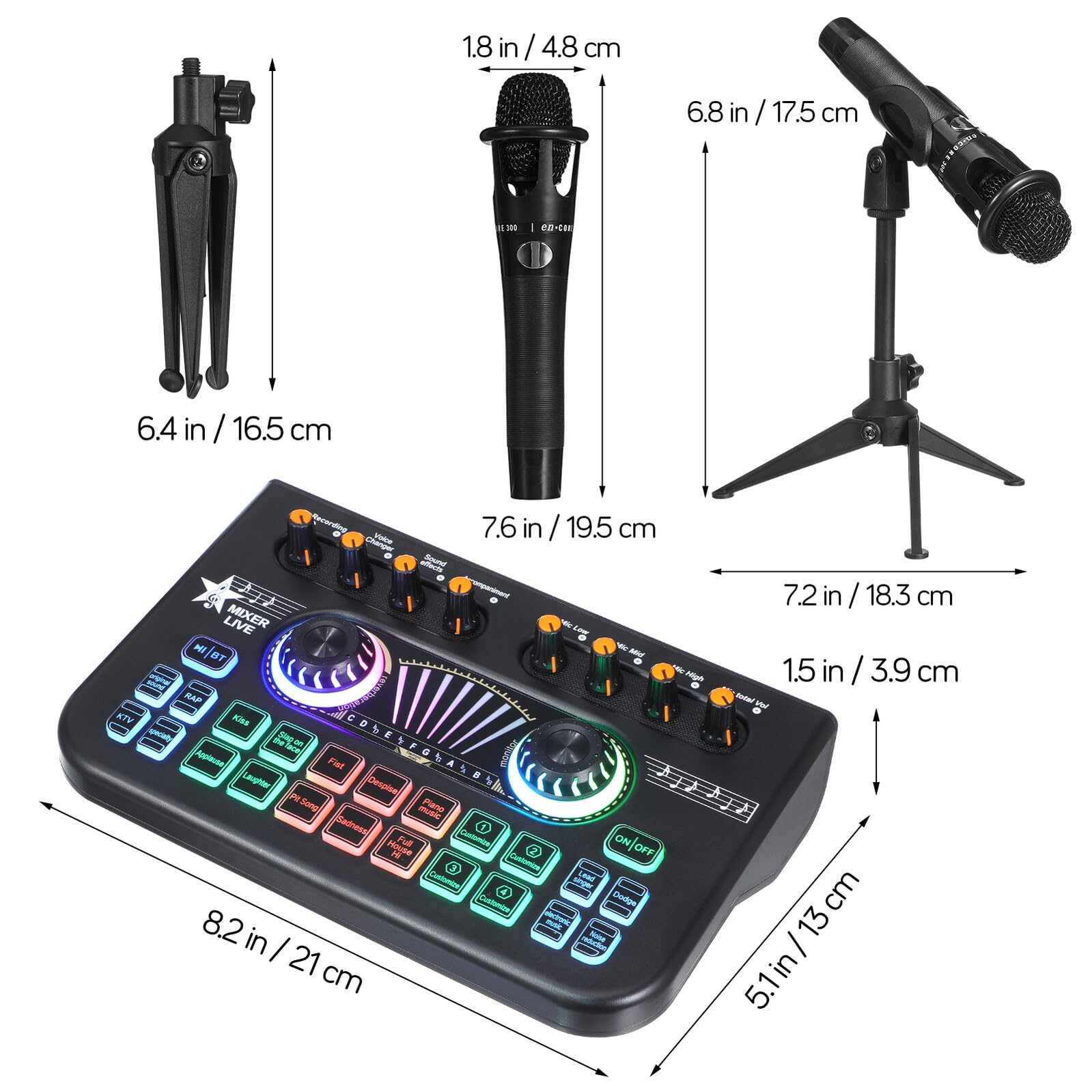 Podcast Aufnahmepaket mit Echtzeit Audioüberwachung und Dual Mikrofon Design Metall und Kunststoff Material für Live Streaming und Professionelle Aufnahmen