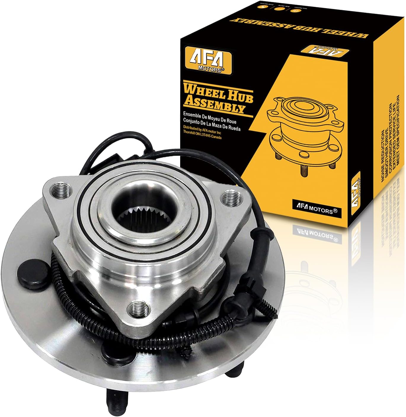 4WD Front Wheel Bearing Hub Assembly 515058 with 8 Lugs ABS Replacement for Chevy Silverado 1500 2500 3500 Avalanche Suburban 2500, GMC Sierra 1500 2500 3500 Yukon XL, Hummer H2