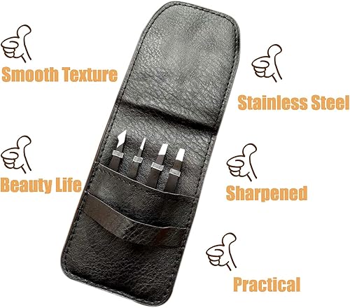 Miniatura 3 de LUDOUPIER 41 piezas Juego de pinzas con funda de viaje pinzas profesionales de aleación antioxidante para mujeres y hombres multiusos como cejas y