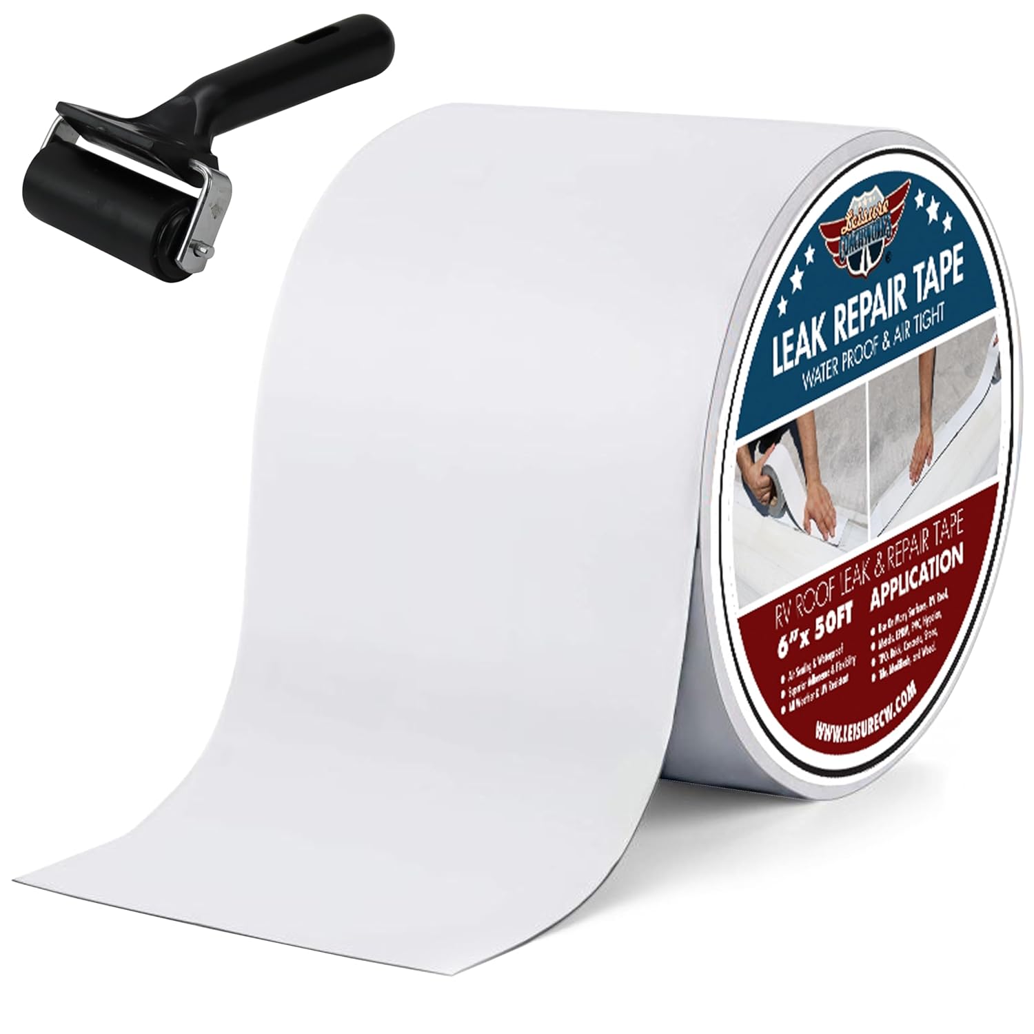 RV Sealant Tape, 6 Inch x 50 Foot RV White Roof Seal Tape UV & Weatherproof Sealant Roofing Tape for RV Repair, Window, Boat Sealing Camper Roof Leaks (50 Foot 6" Tape)
