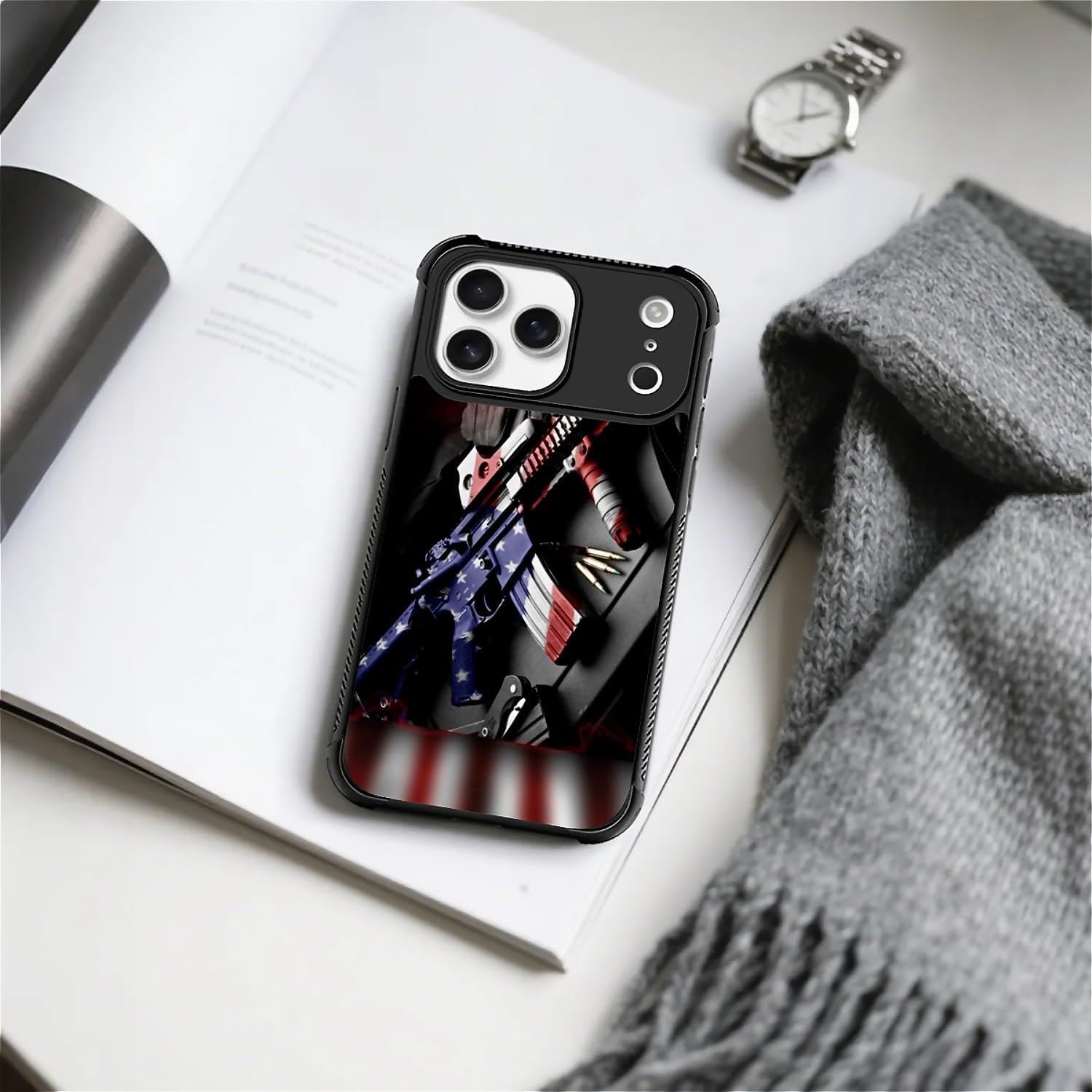 Compatible with iPhone 17 Pro Max Case,for MagSafe Amazing Pattern Design Shockproof Anti-Scratch Hard PC Back Case for iPhone 17 Pro Max American Flag Red Blue - Image 6