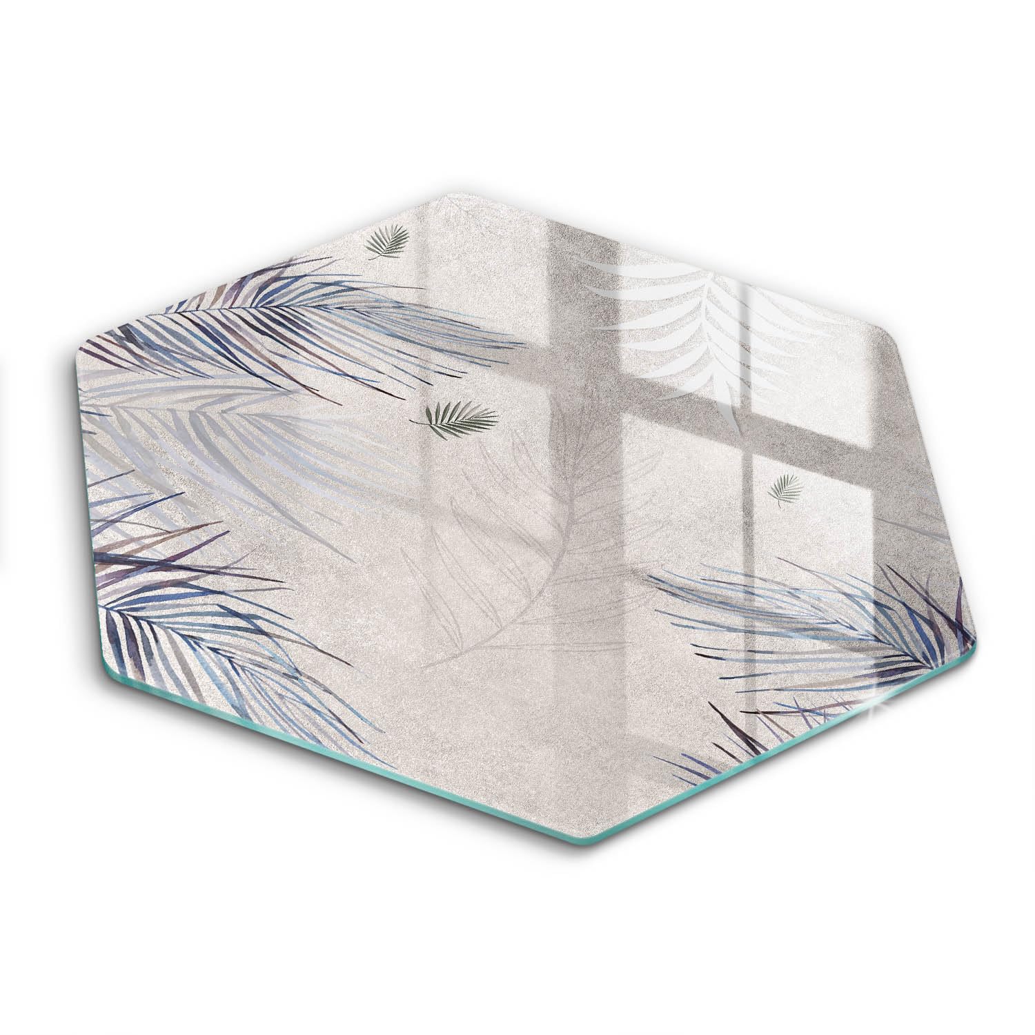 Plaque induction protection 40cm Wallfluent - Protège-plaque de cuisson octogonal Feuilles subtiles