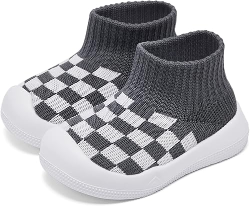 Eashi Zapatos antideslizantes para niños y niñas, transpirables, cálidos, elásticos, con suela de memoria, para proteger los dedos de los pies,