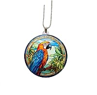 Vista 1 de Adorno de guacamayo para espejo retrovisor de coche, accesorios para árbol de Navidad, decoración colgante colgante interior para retrovisor, regalo