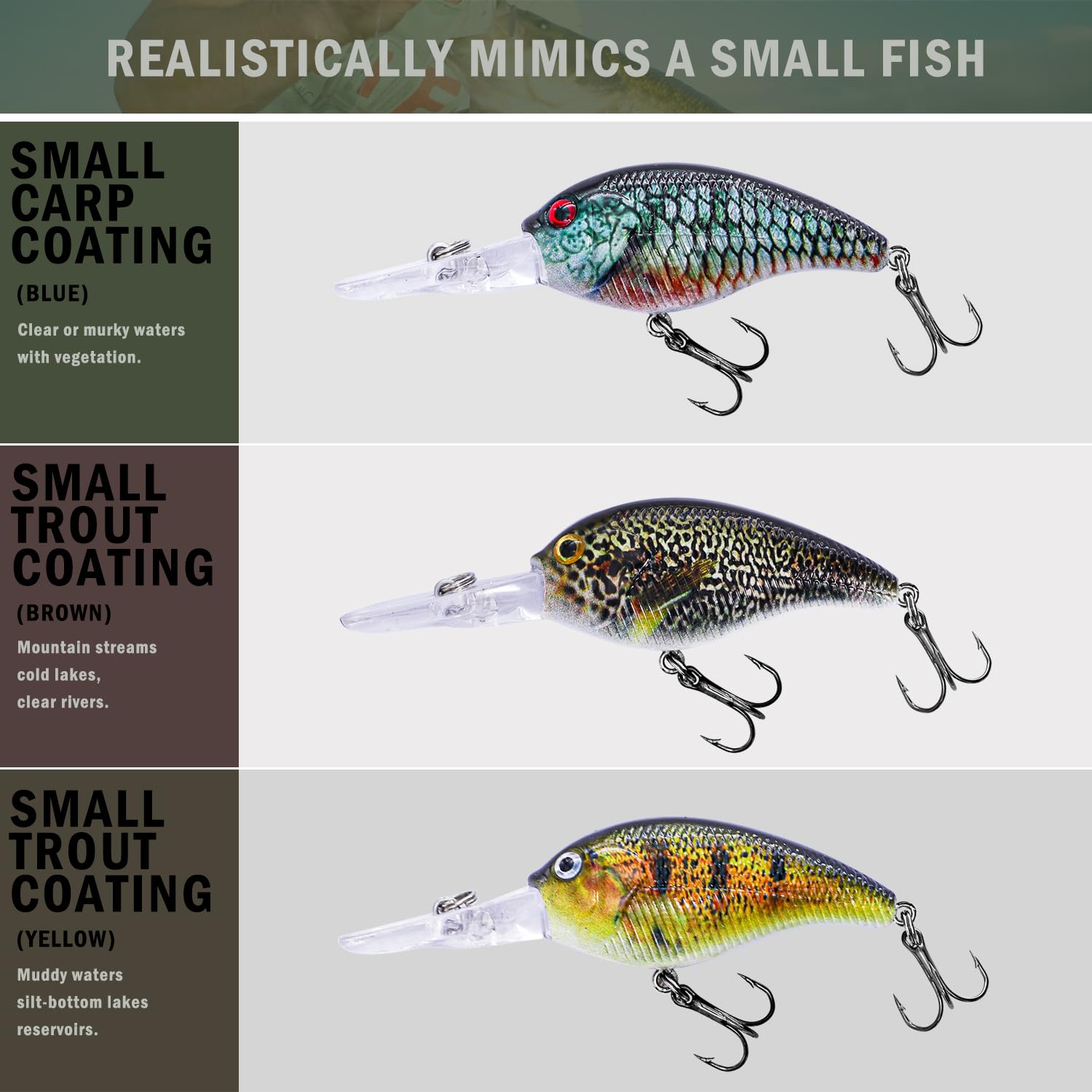 Esche Artificiali, Esche in Plastica Raffinate per Acqua Dolce e Salata, Ideali per Luccio, Trota, Salmone e Persico – Un Regalo Perfetto per gli Appassionati di Pesca.