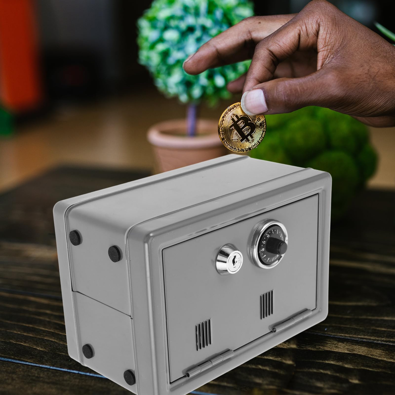 GALPADA Cassetta di Sicurezza Portatile in Metallo Serratura, Mini Salvadanaio Multifunzione per Riporre Chiavi e Gioielli, Adatta a Studenti e Famiglie, Design Pratico e Compatto