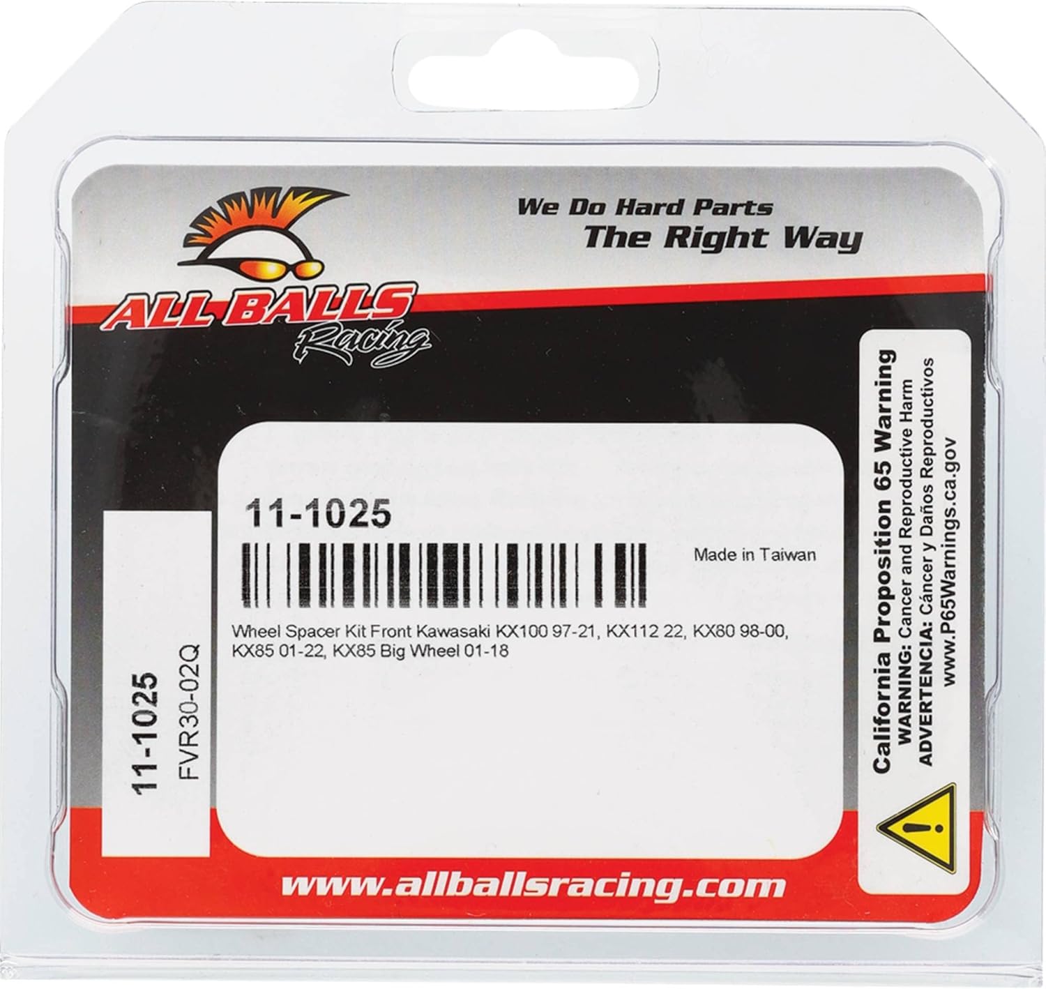 All Balls Racing Wheel Spacer Kit 11-1025 Compatible With/Replacement For Kawasaki KX 100 1997-2017, KX 80 1998 1999 2000, Multi