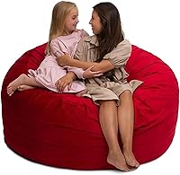 Vista 57 de ULTIMATE SACK 6000 Silla Puf de 6 Pies con Reposapiés, Funda de Gamuza Negra – Tumbona de Espuma de Gran Tamaño, Asiento de Suelo, Sofá Pequeño