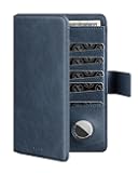 Passport Holder with Airtag Holder RFID Blocking Passport Wallet Travel Leather Passport for Women(Navy)