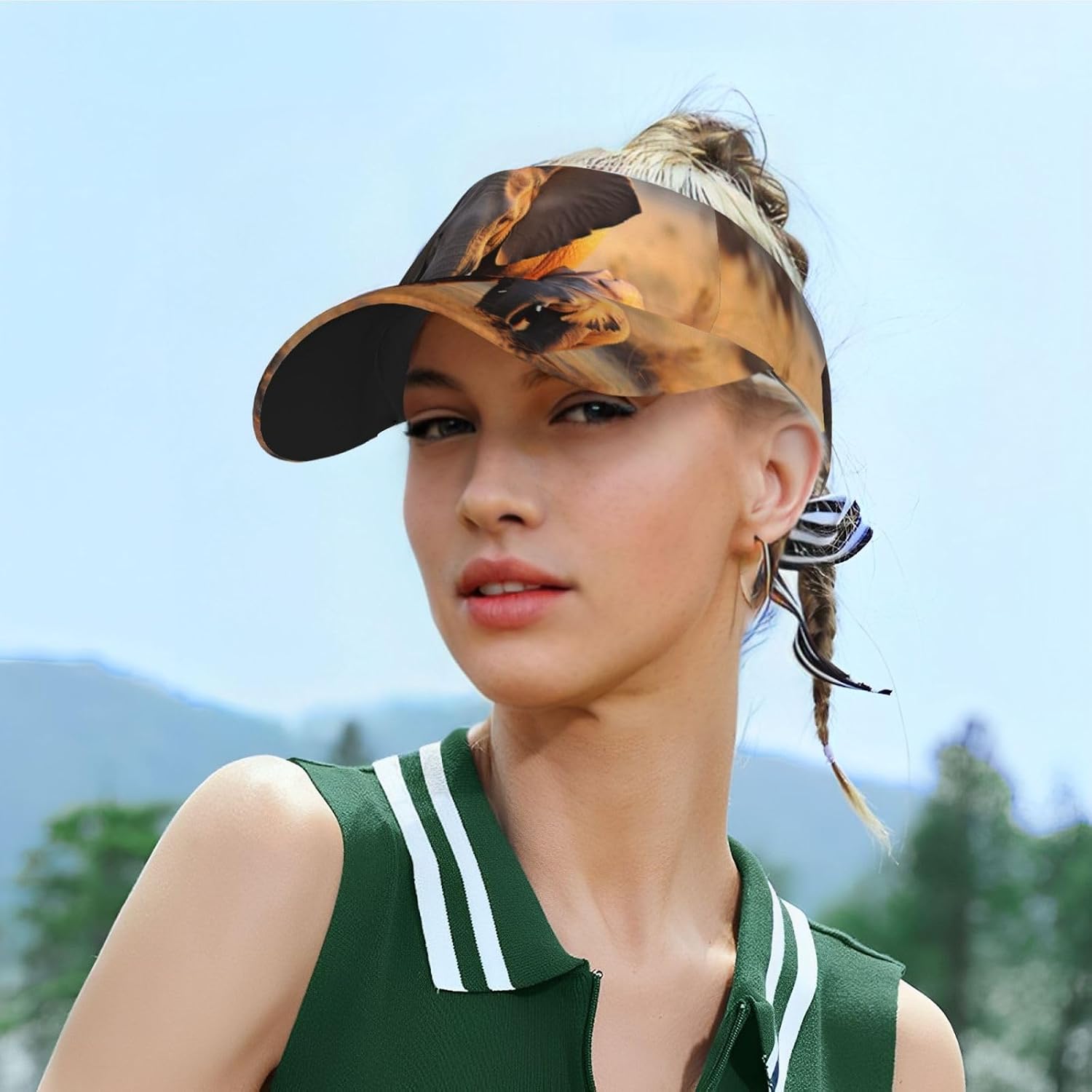Cute Elephant Baby and mom Sports Sun Visor for Men Women Adjustable Empty Top Baseball Cap Outdoor Golf Running Sun Caps Black