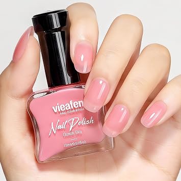 Sheer Pink Jelly Nail Polish 15ml - Translucent Pink Non-Gel