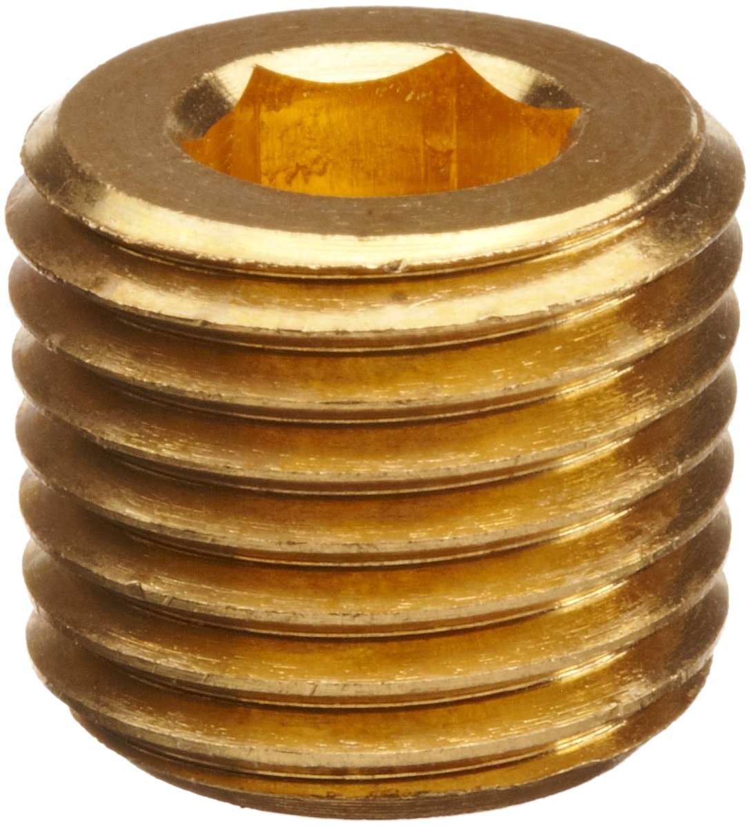 Parker2 PHH-B Brass Pipe Fitting, Hollow Hex Plug, 1/8" NPT Male