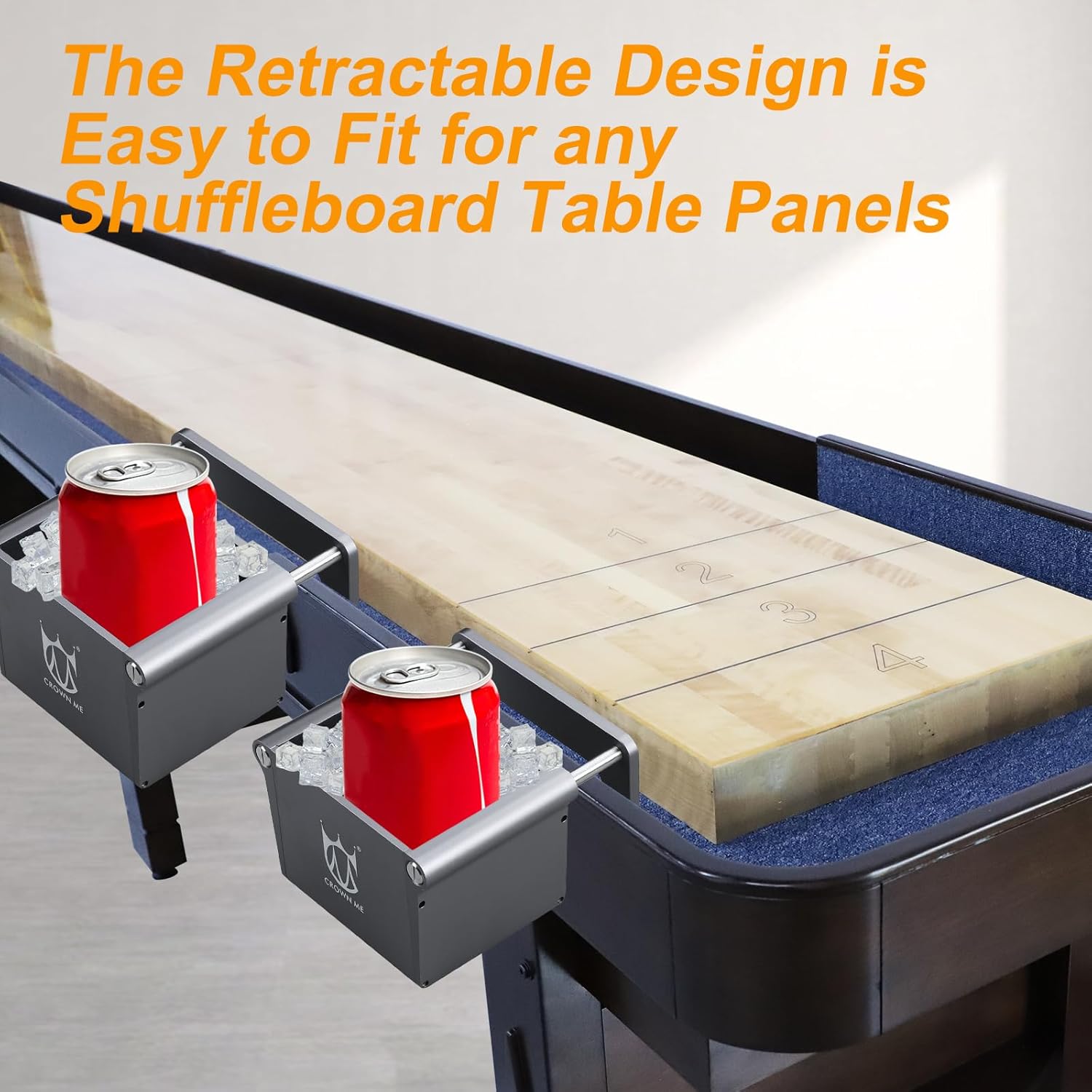 Shuffleboard Table Drink Holder, Retractable Cup Holder
