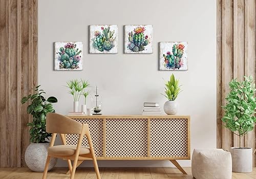 Miniatura 2 de AIYISU Arte de pared de lienzo de cactus suculento, imágenes de plantas verdes, bohemio, impresiones sobre lienzo, carteles, pinturas botánicas