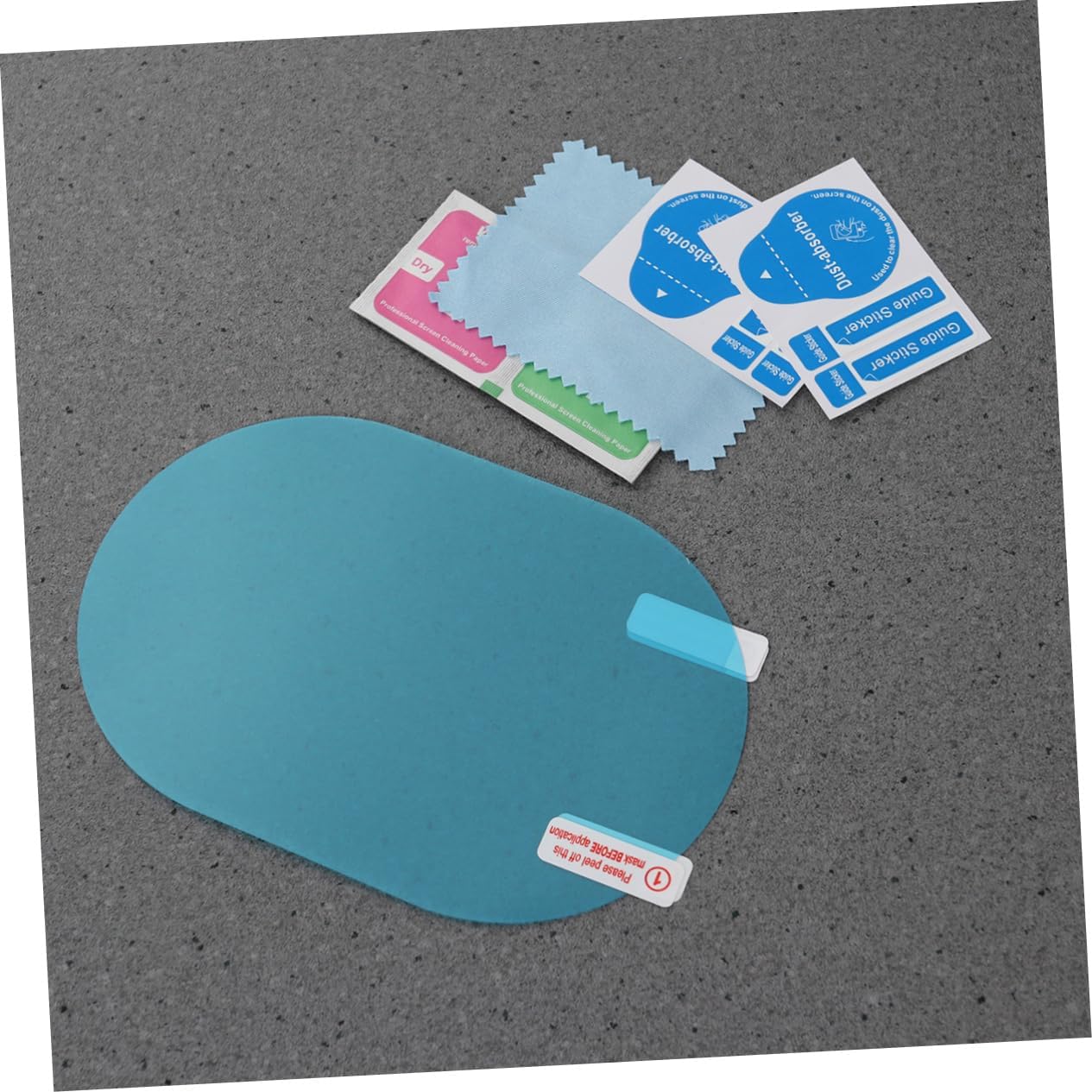 2 Pcs Car Rearview Mirror Protective Film PET Ellipse with Tools image 3