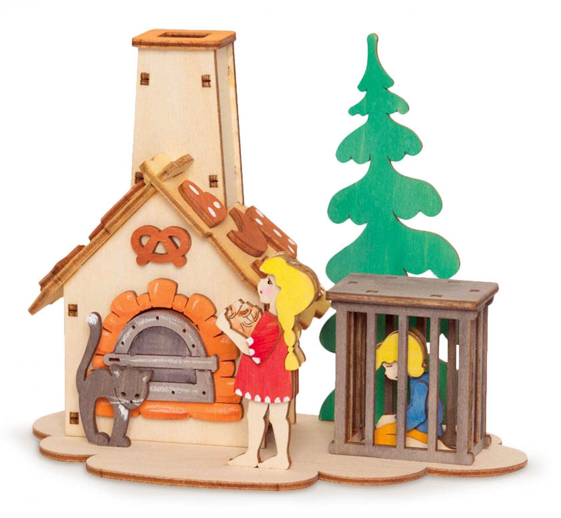 Kit bricolage fumoir encens bois Hansel Gretel figurine 18cm