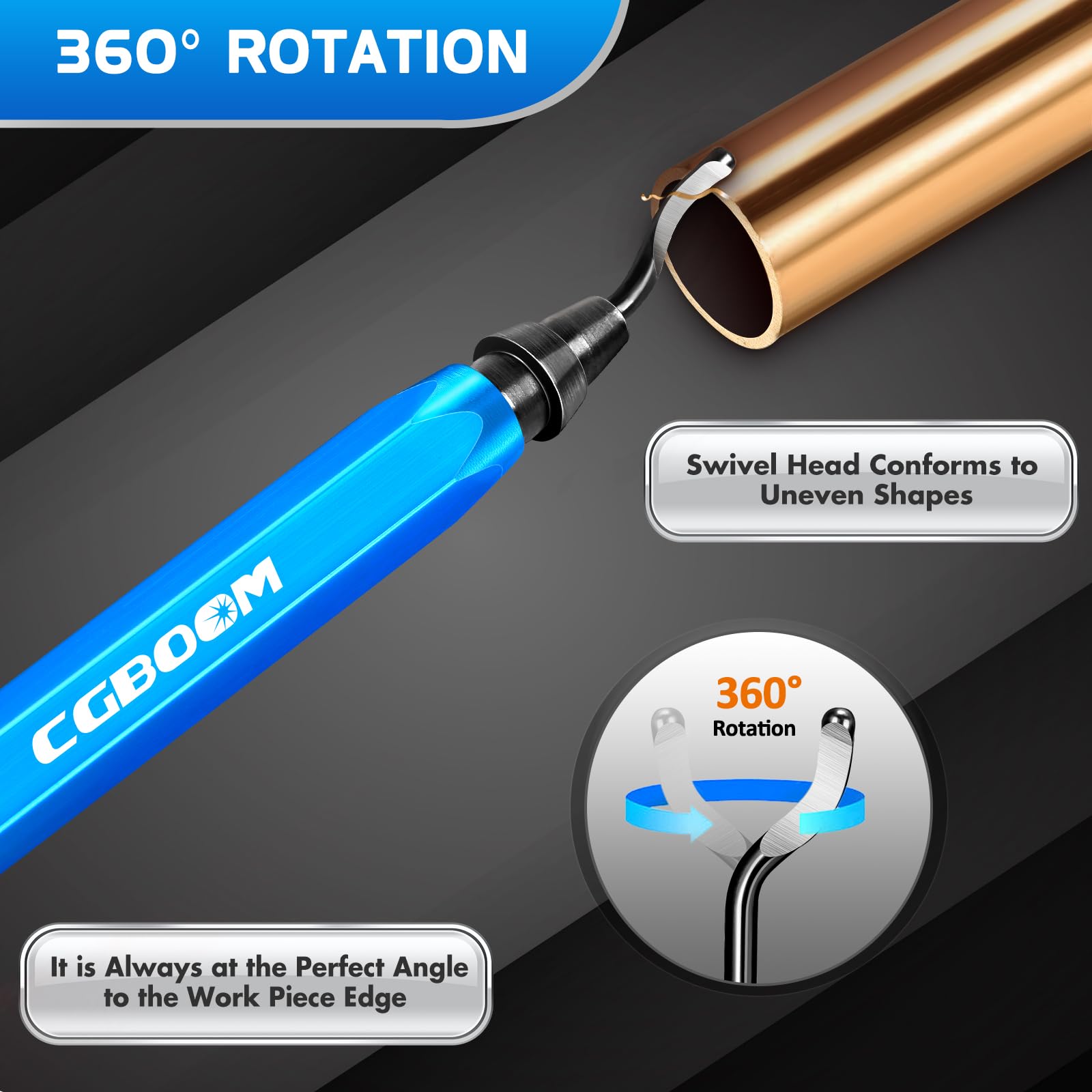 Narzędzie do usuwania zadziorów, Burr Remover z 20 ostrzami w 3 modelach, obrotowe ostrza do depilacji 360°, praktycznenarzędzie do aluminium, druku 3D, miedzi i stali metalu, plastiku