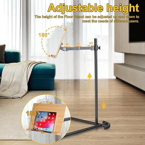 Miniatura 7 de wishacc Soporte para laptop para sofá, bandeja de computadora portátil de altura ajustable para leer en la cama, compatible con iPad Pro de 12.9