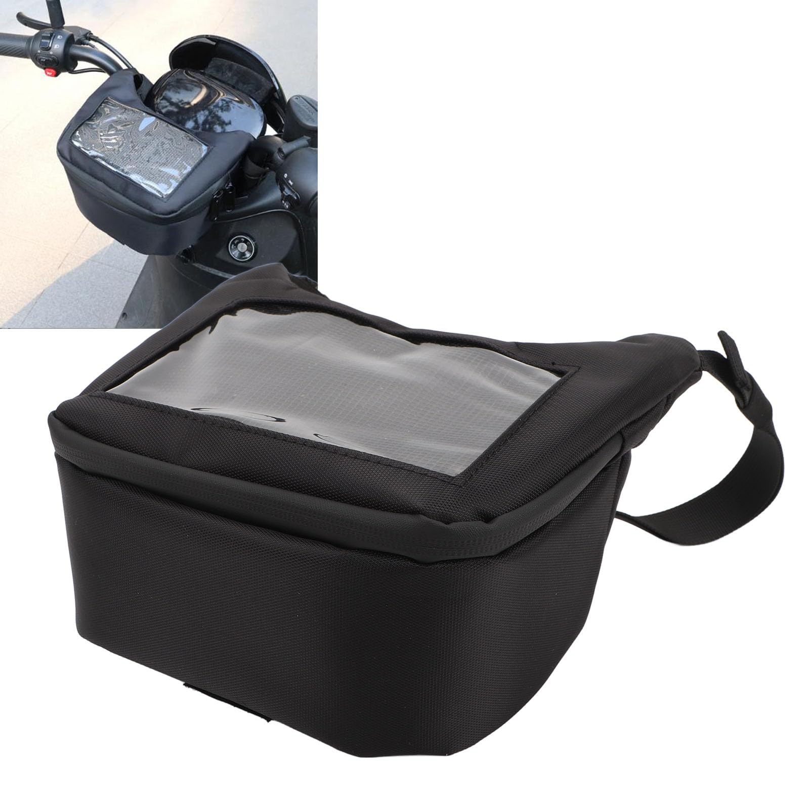 Borsa Moto, Borsa Manubrio Moto Funzionamento Touch Screen Impermeabile Nero Sostituzione Universale per Vespa GTS LX LXV Sprint