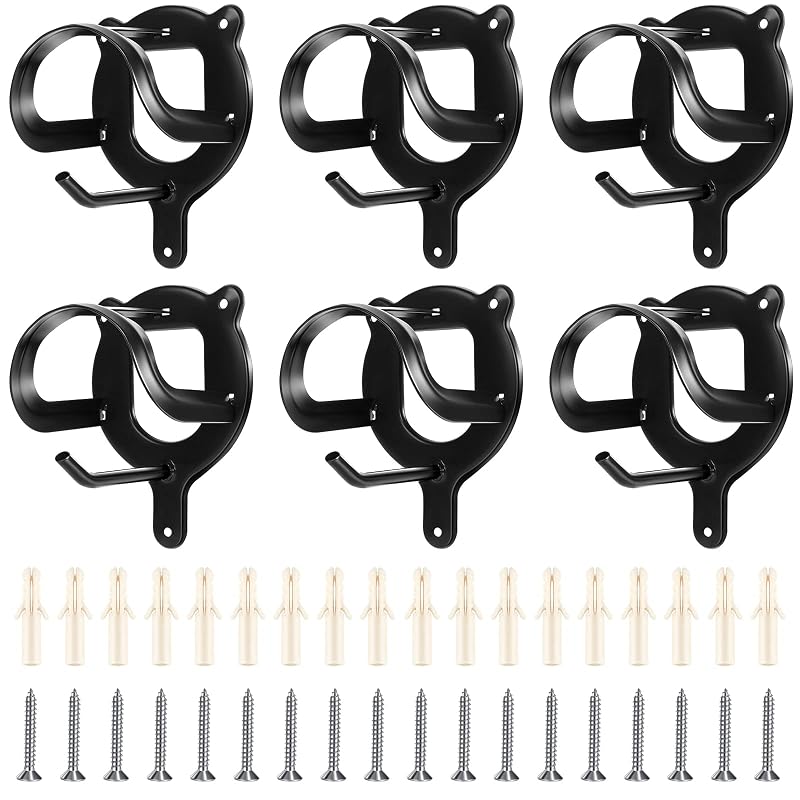 Gancho de parede para cabeçadas de cavalo em metal Dunzy, preto, pacote com 6