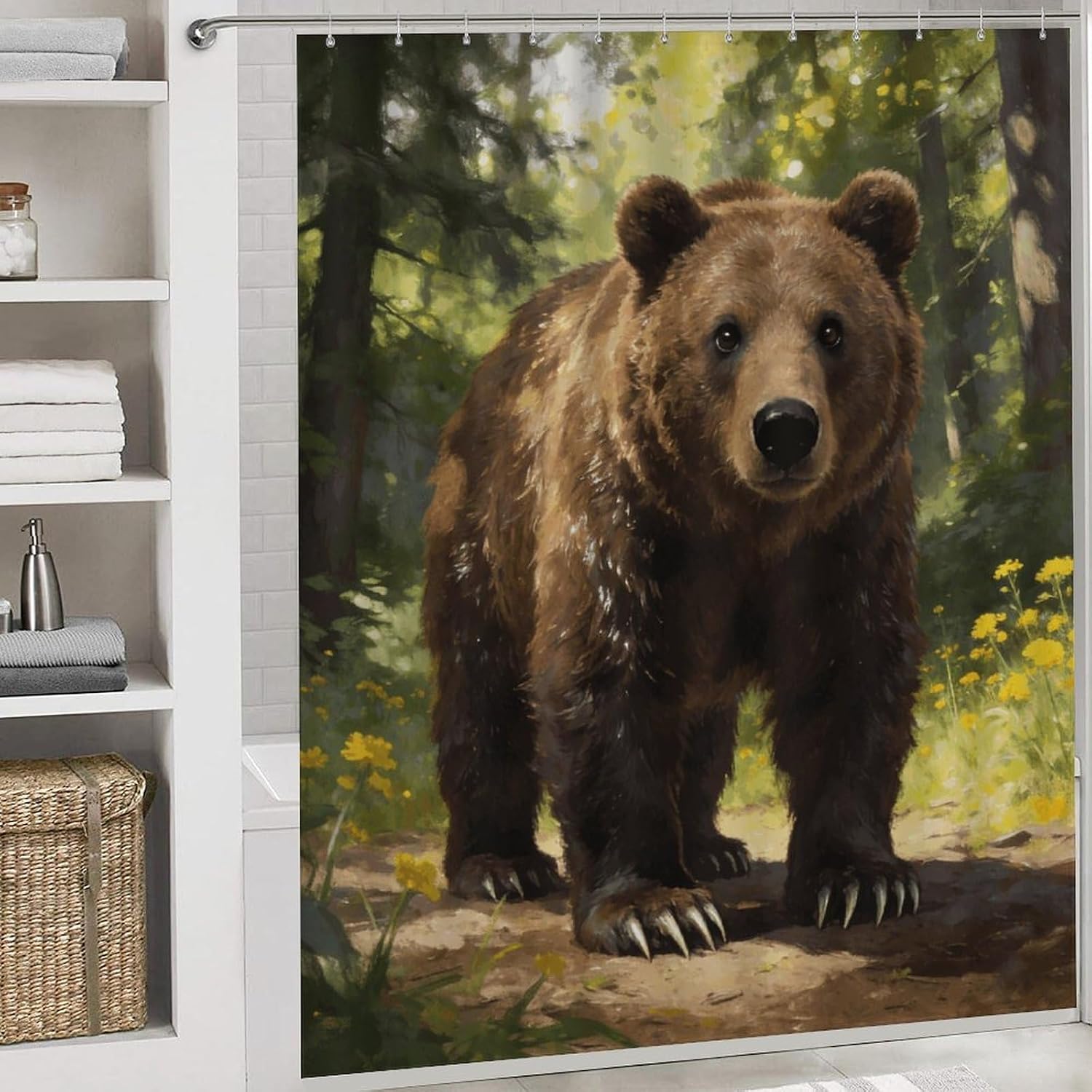 BearNon-Slip Bath Rug Set 4 Set
