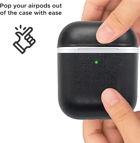Miniatura 3 de Funda de piel auténtica para Airpods  Funda para Airpod de 1 generación y funda para Airpod de 2 generación compatible con Magsafe y soporta carga