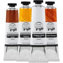 Tusc & Pine Artist Oil Paint - 40 ml Set of 3 - Mountain Range + Titanium White in Linseed - Non-Yellowing, Rich & Creamy Consistency