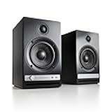 Audioengine HD4 Premium Powered Speakers | 120W Audiophile-Grade Bluetooth 5.3 with aptX Adaptive | Built-in 24-Bit DAC | Hand-Crafted Wood Cabinets | Bookshelf Speakers
