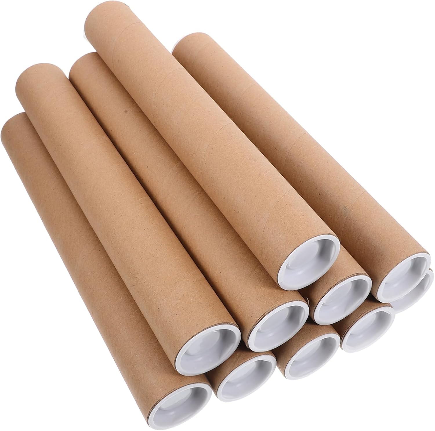 10pcs Mailing Tubes Sturdy Cardboard Poster Storage for Art Crafts and Documents Paper Tubes Covers for Transport and Storage