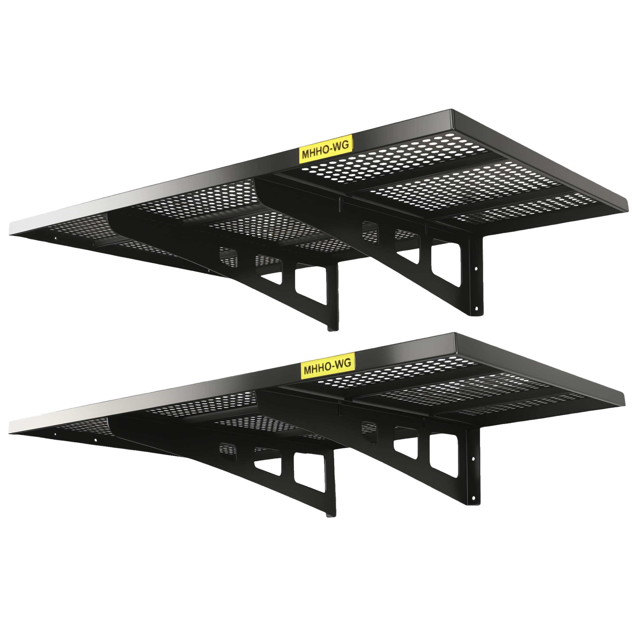 Set di Mensole da Parete per Garage 2 Pz (2x3 Piedi) - Robuste Portautensili con Ganci, Sospese, Risparmio di Spazio, Ner