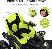 Vista 3 de ANPABO Juguetes de Montar 24V 4x4 para Niños Grandes de 3-12 Años Verde - Motores 4x200W, 5MPH, Asiento Ancho Ajustable, Control Remoto Parental