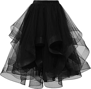 DRESSTELLS Tulle Skirts for Women Midi A Line Elastic High Waist Tiered ...